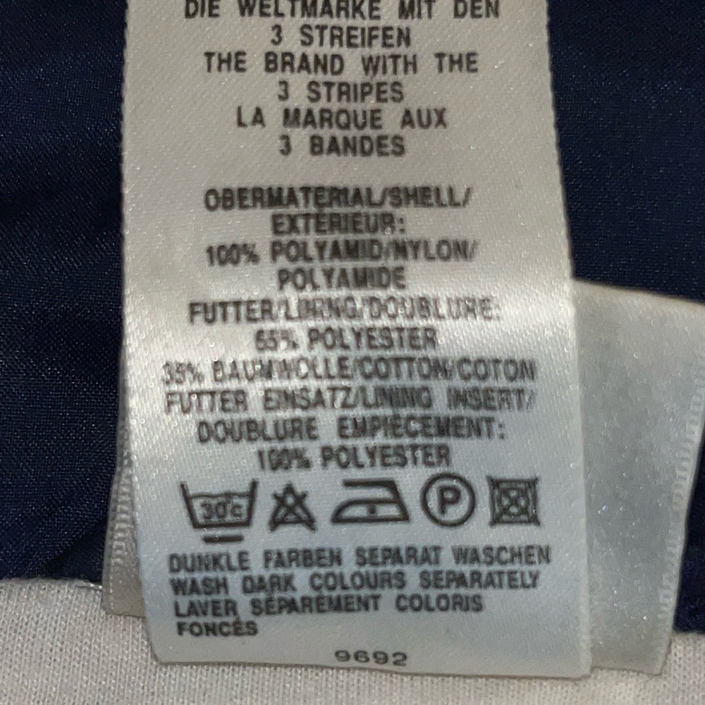 Vintage Adidas  windbreaker Jacket Blue Size L. P2P 25” Sleeves  Length 27” - Picture 4 of 6
